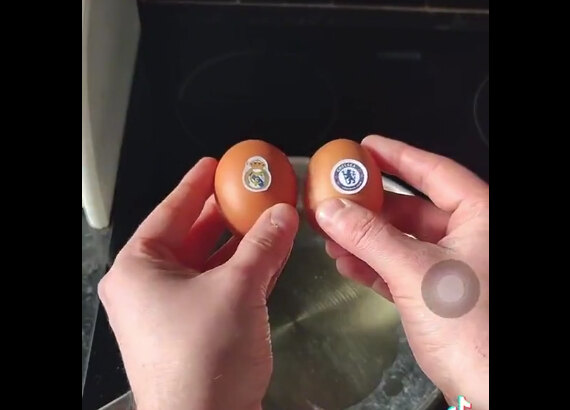 Viral: Aficionado predice el desenlace de la Champions League ¡con huevos!