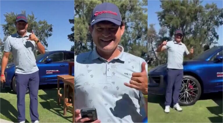 ¡Más fino que nunca! José Cardozo mostró su puntería en el golf y se ganó un lujoso premio