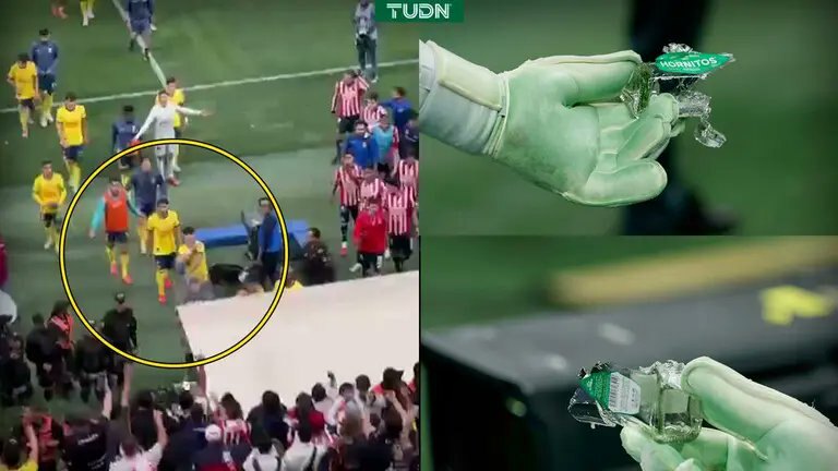 Futbolista del América herido en una pierna por botella lanzada en clásico ante Guadalajara