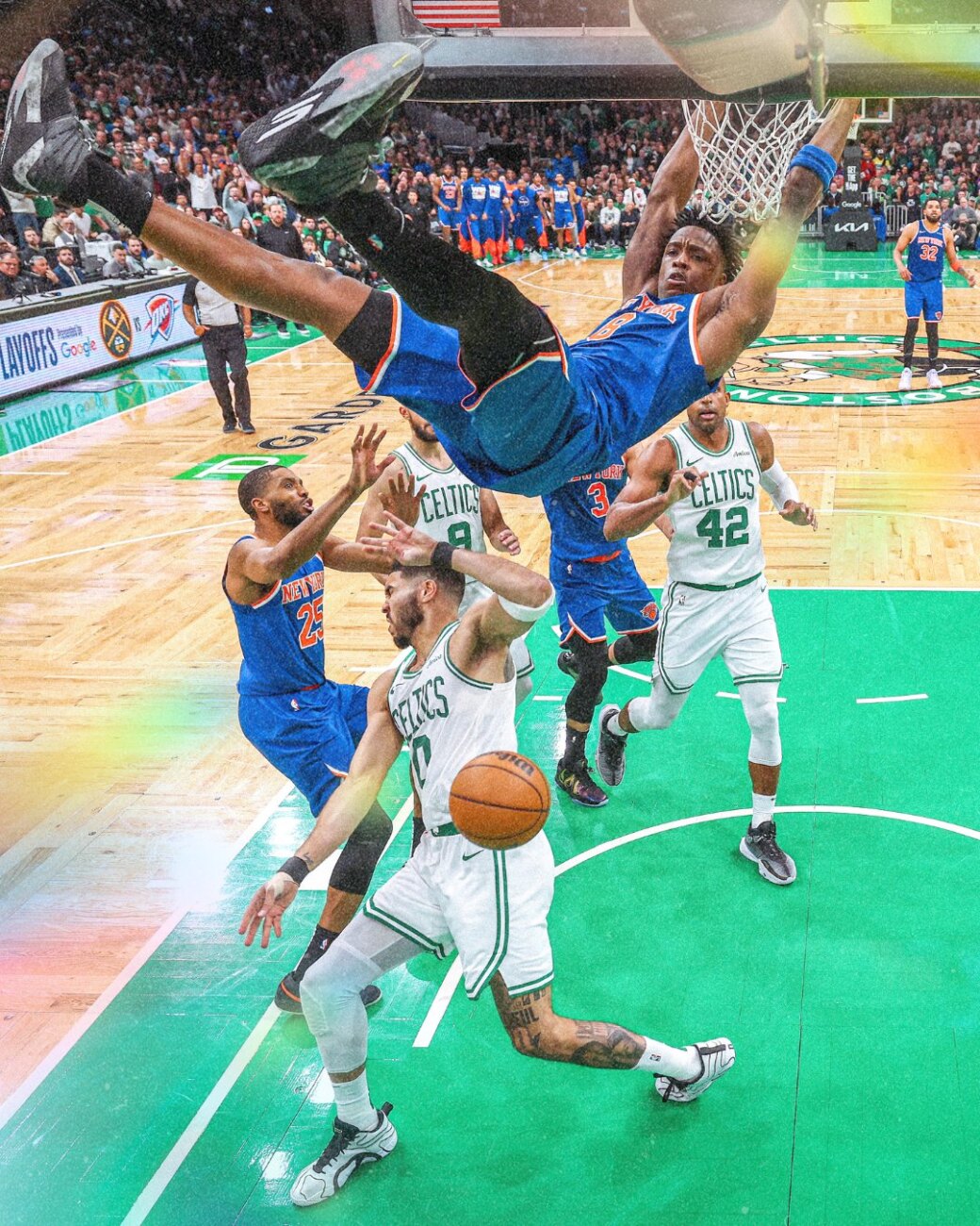 Los Knicks sorprenden a los Celtics en Boston y Denver al Thunder en Oklahoma City