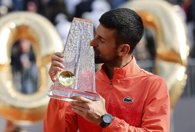 Djokovic logra su título ATP número 100 justo antes de Roland Garros