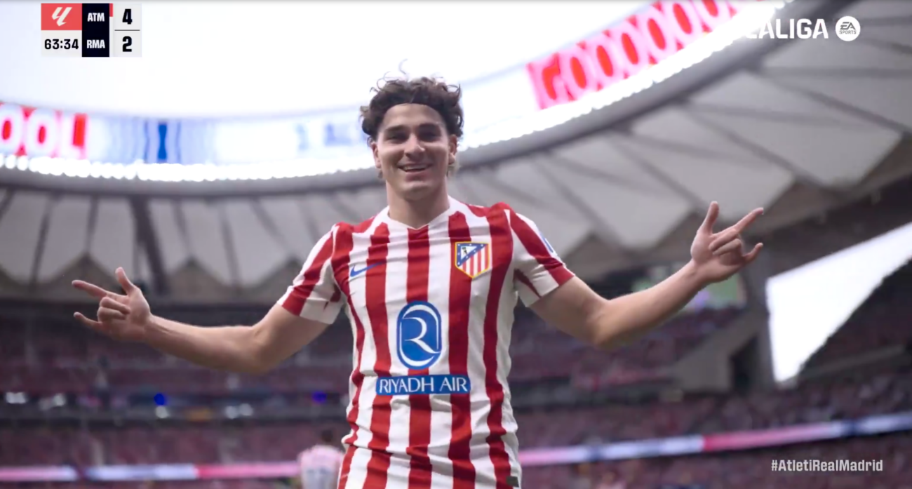 ¡Con doblete de Julián Álvarez! Atlético golea al Real en el Derby de Madrid