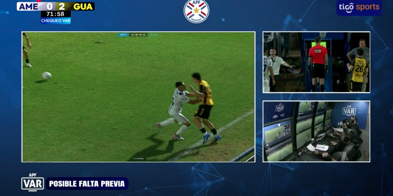 La falta y expulsión de Maidana que evitó el segundo gol y enervó a todo Guaraní