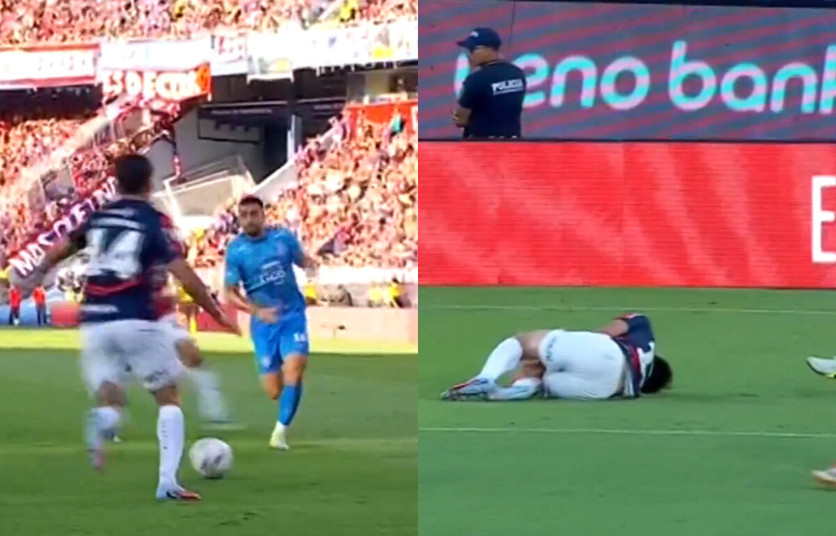 ¡Muy fuerte! Abel Paredes vio la roja por esta tremenda falta sobre Quintana