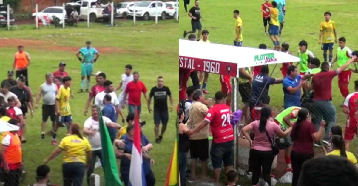 ¡Escándalo! Batalla campal en un partido del Interligas