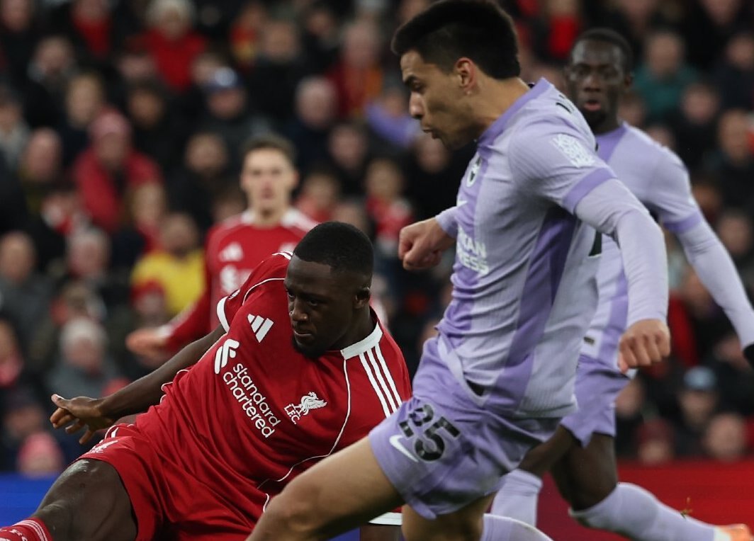 El Brighton de Diego Gómez no pudo ante Liverpool en su visita a Anfield